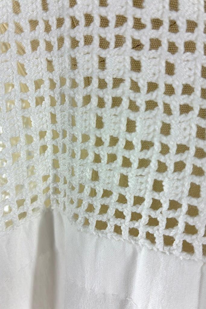Vintage White Crochet Cotton Summer Dress-ThisBlueBird