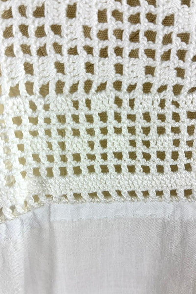 Vintage White Crochet Cotton Summer Dress-ThisBlueBird