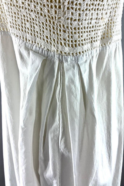 Vintage White Crochet Cotton Summer Dress-ThisBlueBird