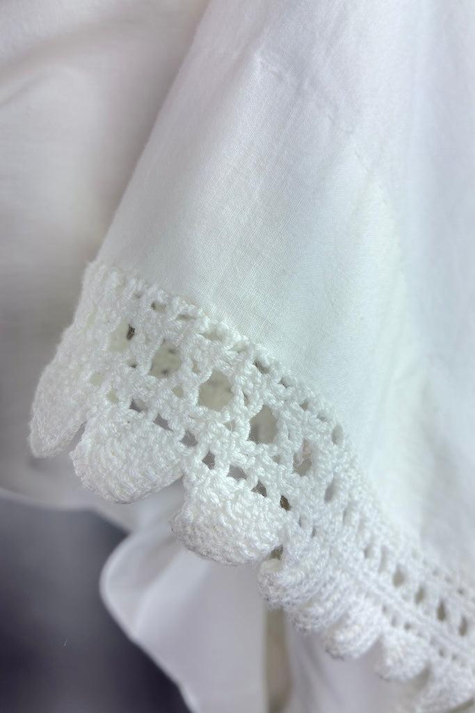 Vintage White Crochet Cotton Summer Dress-ThisBlueBird