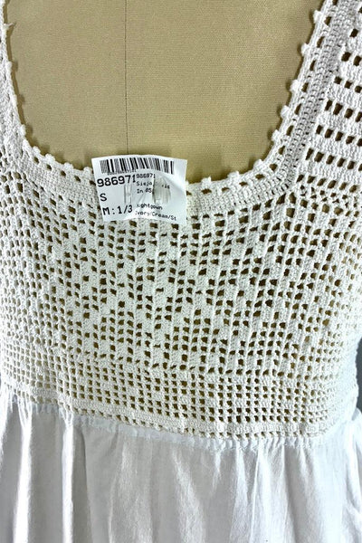 Vintage White Crochet Cotton Summer Dress-ThisBlueBird