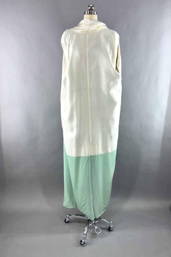 Vintage White Silk Kimono Robe-ThisBlueBird