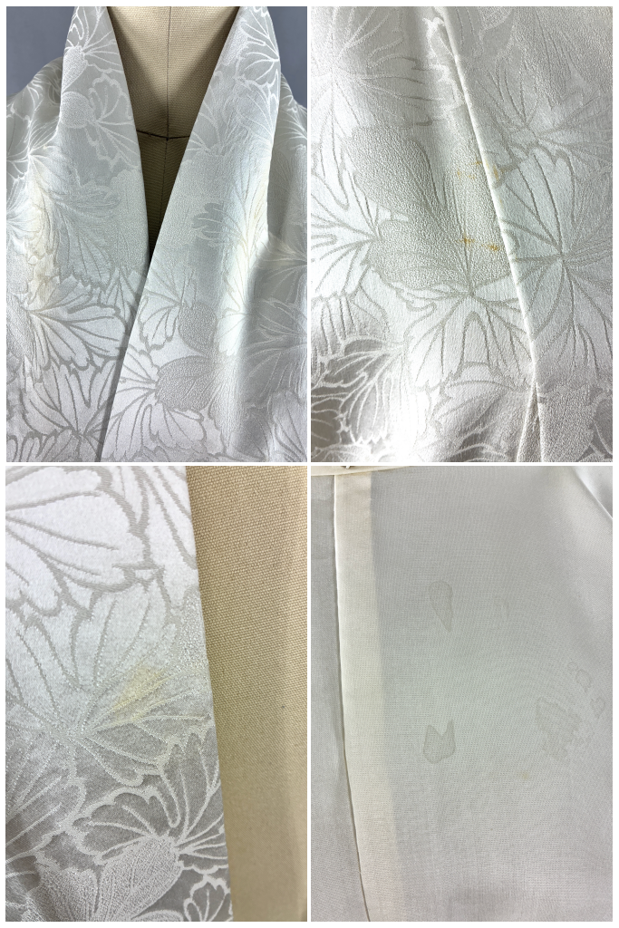 Vintage White Silk Kimono Robe-ThisBlueBird