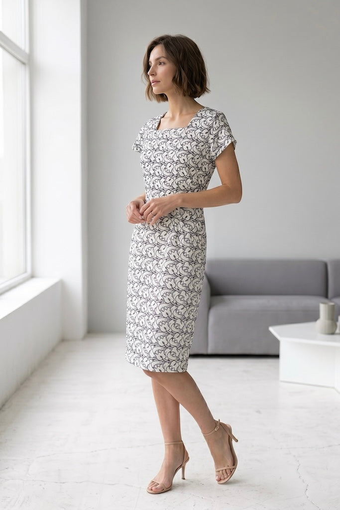 Vintage White Tulip Eyelet Cotton Dress-ThisBlueBird