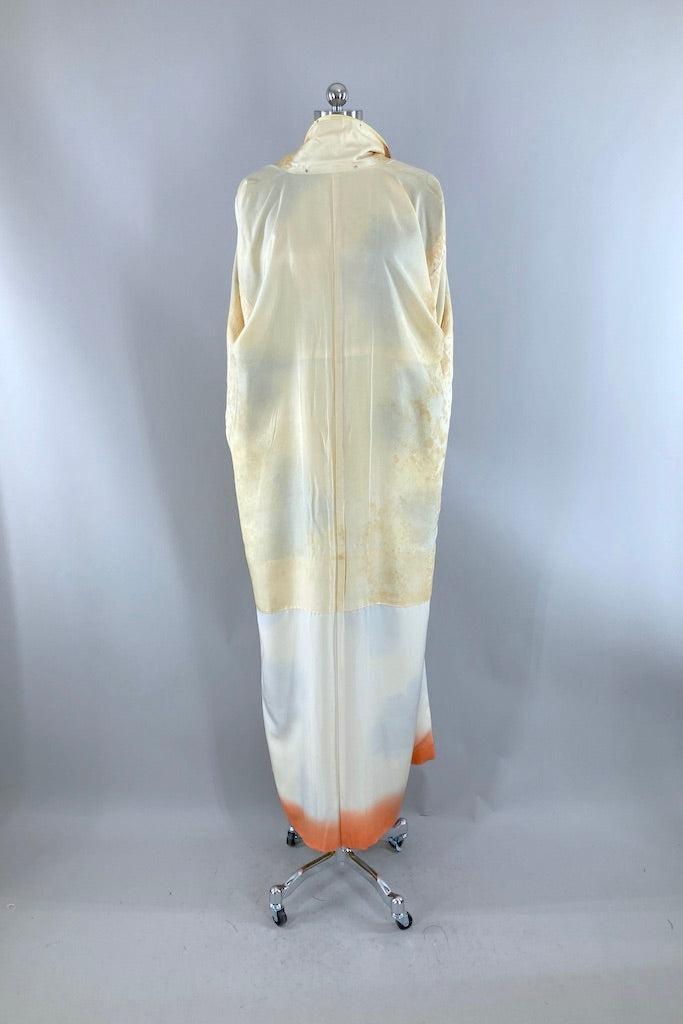 Vintage Yellow Spring Floral Silk Kimono-ThisBlueBird