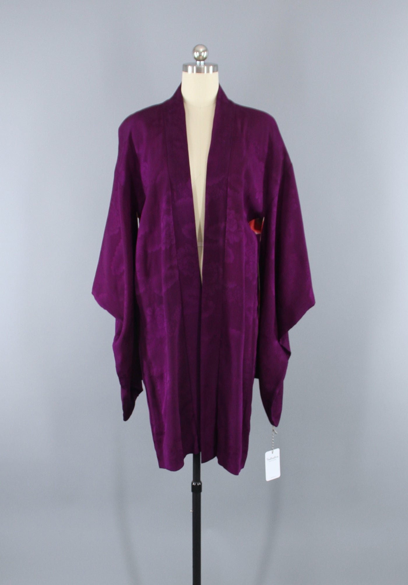 1920s Vintage Silk Haori Kimono Jacket Cardigan / Deep Purple - ThisBlueBird
