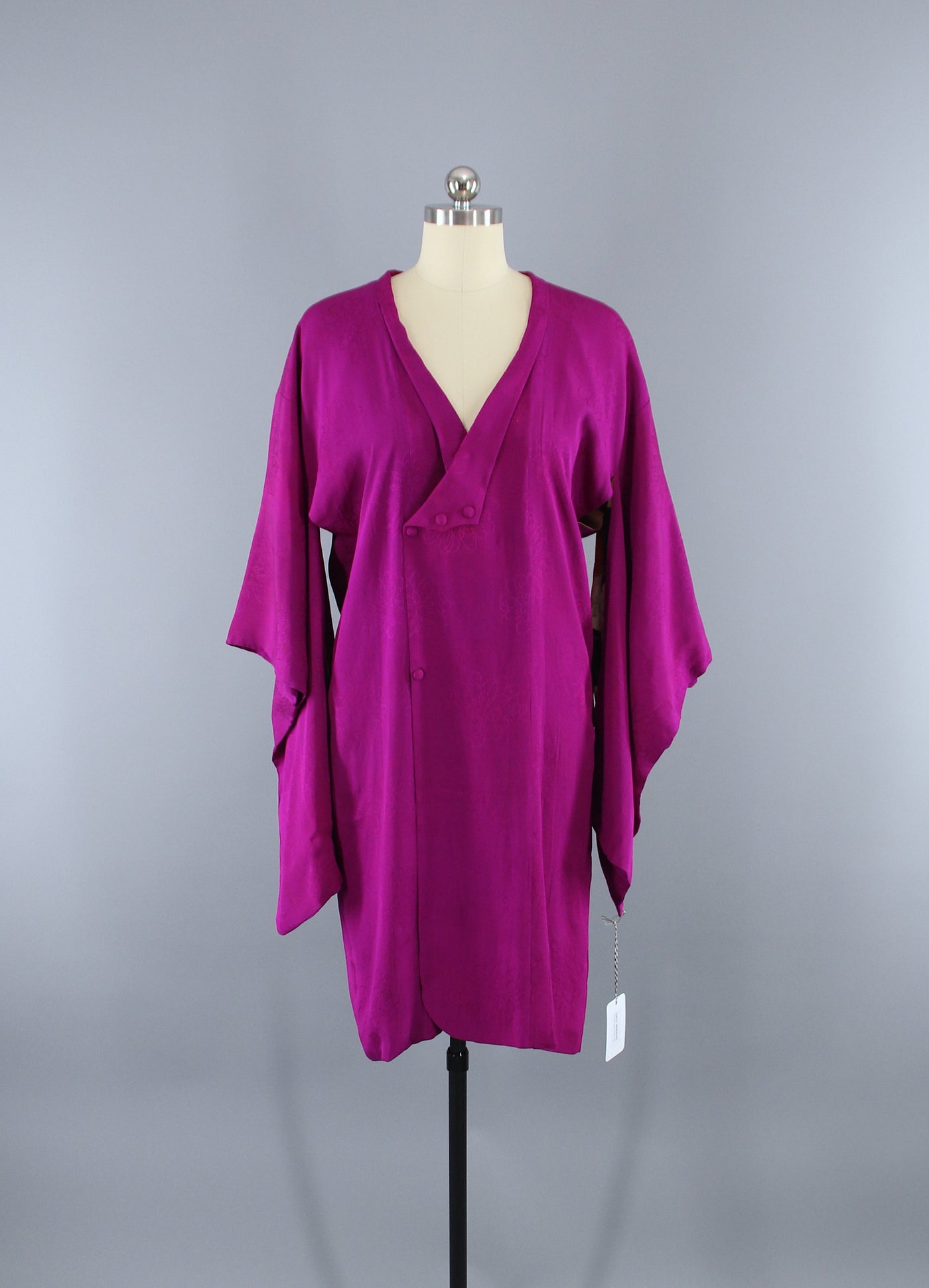 1920s Vintage Silk Kimono Jacket Coat / Magenta Purple - ThisBlueBird