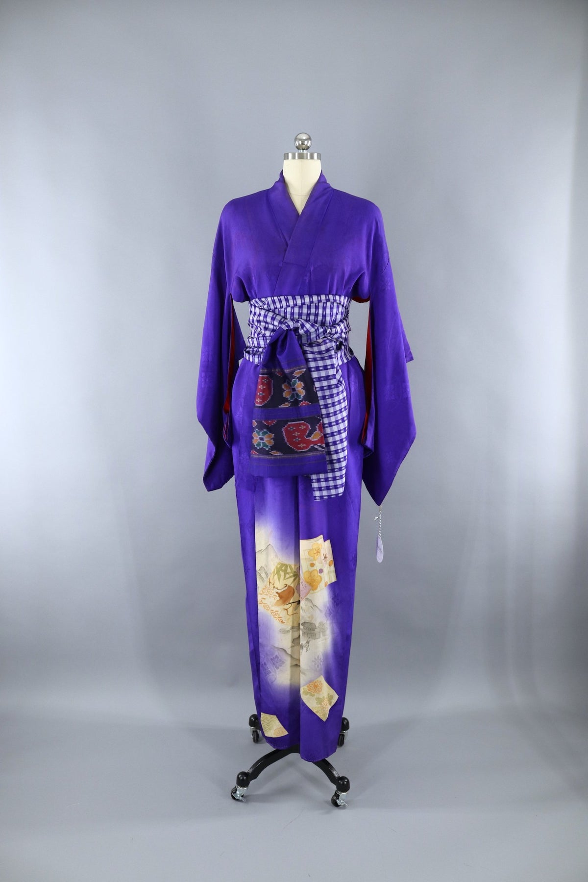 1920s Vintage Silk Kimono Robe / Purple Mountains Landscape – ThisBlueBird
