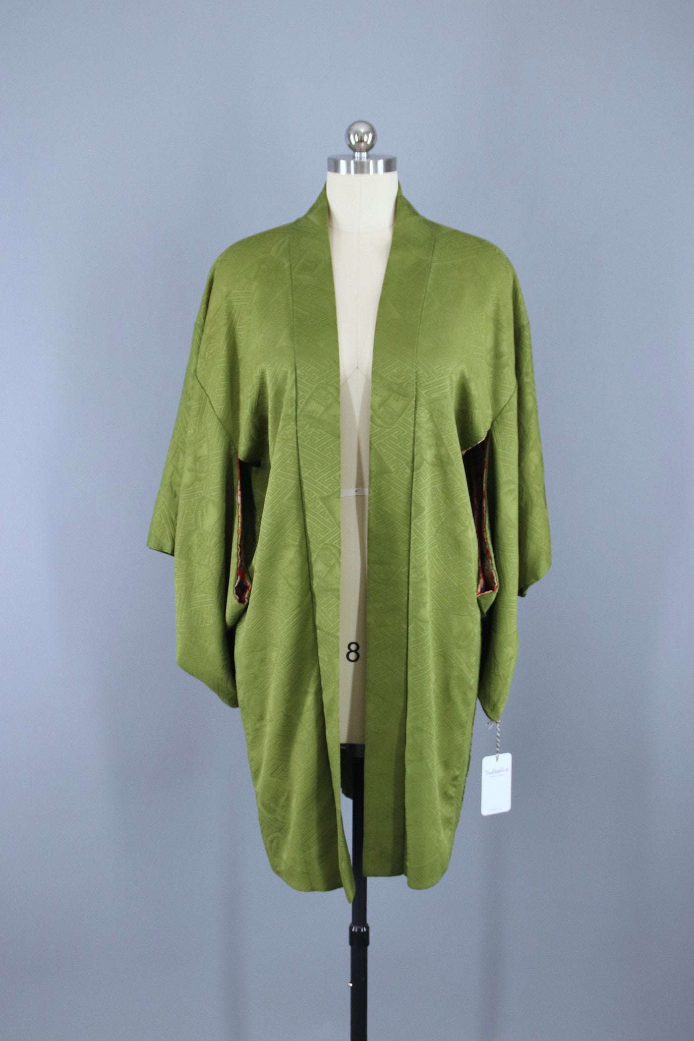 1930s Vintage Haori Kimono Jacket / Army Olive Green Books - ThisBlueBird