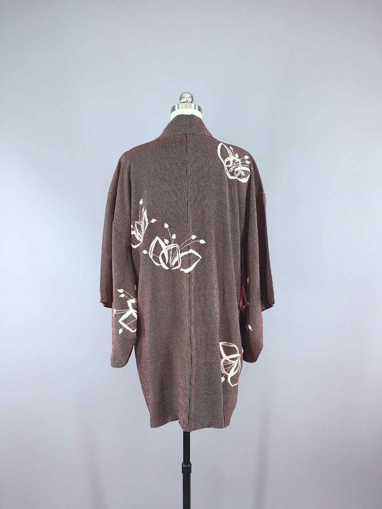 1940s Vintage Silk Haori Kimono Cardigan / Floral Print - ThisBlueBird