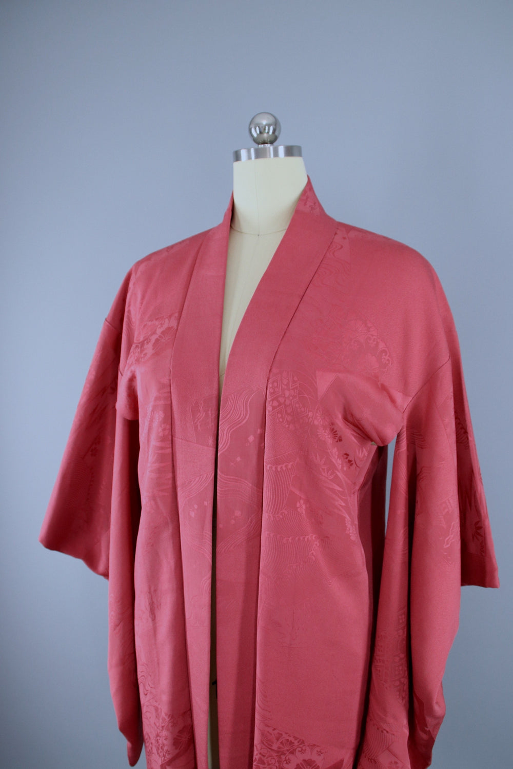 1940s Vintage Silk Haori Kimono Jacket / Dark Mauve Pink - ThisBlueBird