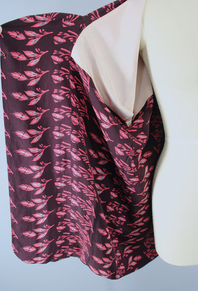 1940s Vintage Silk Kimono Jacket Coat Michiyuki / Maroon Red Novelty Print - ThisBlueBird