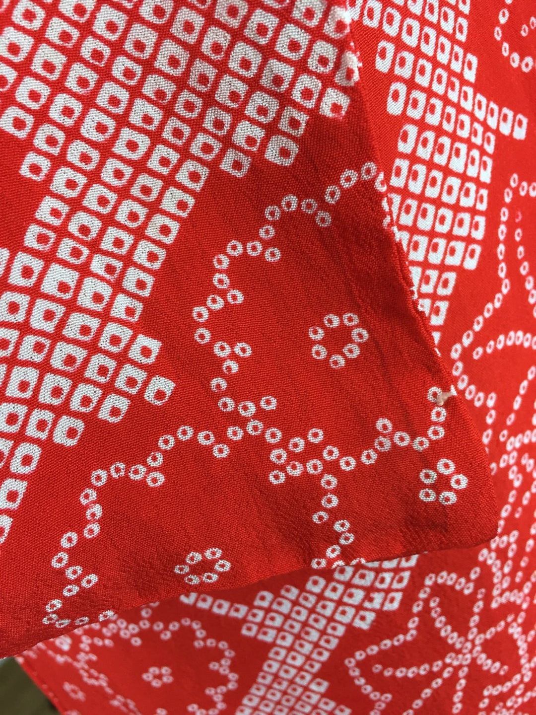 1940s Vintage Silk Kimono Robe in Red Floral Print Shibori - ThisBlueBird