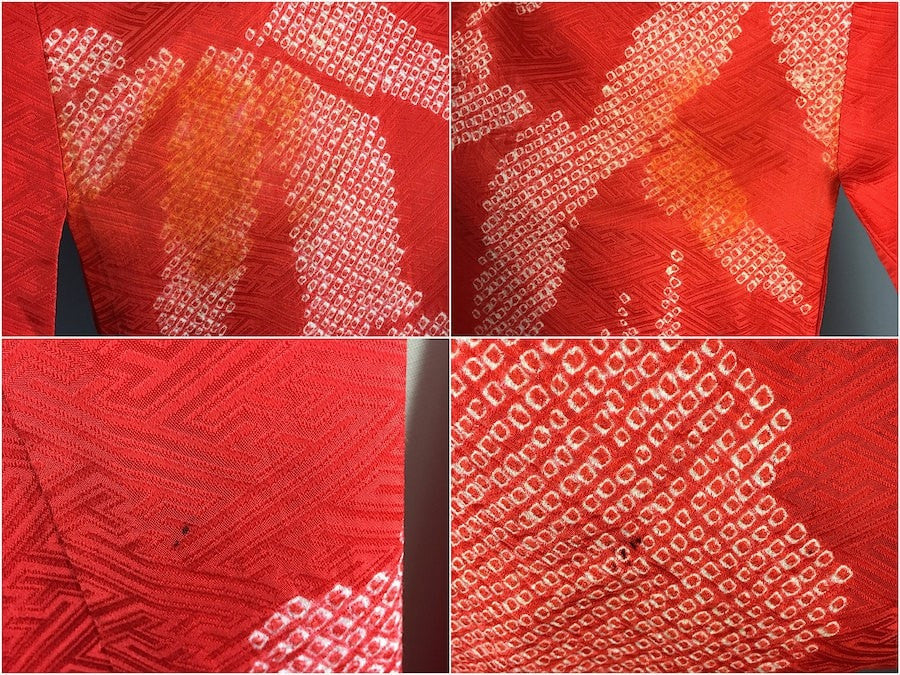 1940s Vintage Silk Kimono Robe / Shibori Bamboo Print - ThisBlueBird