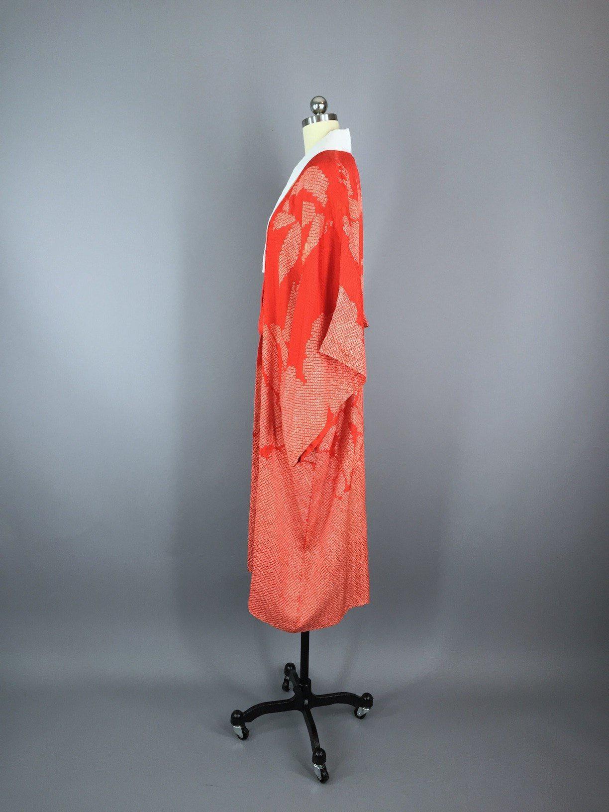 Vintage 1940s Silk Kimono Robe / Shibori Bamboo Print – ThisBlueBird