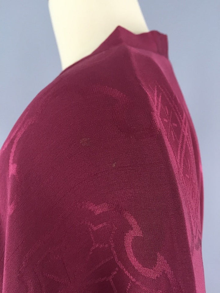 1940s Vintage Silk Michiyuki Kimono Coat / Maroon Silk - ThisBlueBird