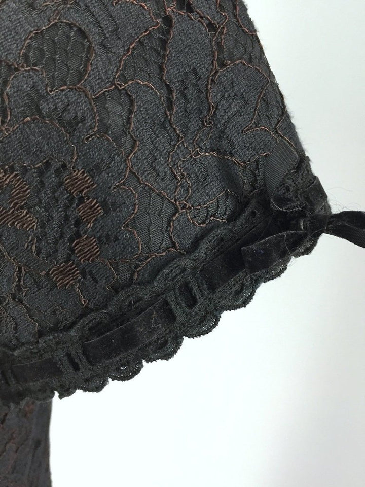 1950s Vintage Helen Whiting Black Lace Cocktail Dress - ThisBlueBird