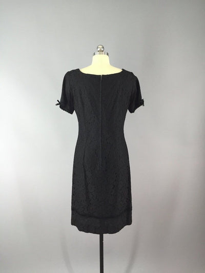 1950s Vintage Helen Whiting Black Lace Cocktail Dress - ThisBlueBird