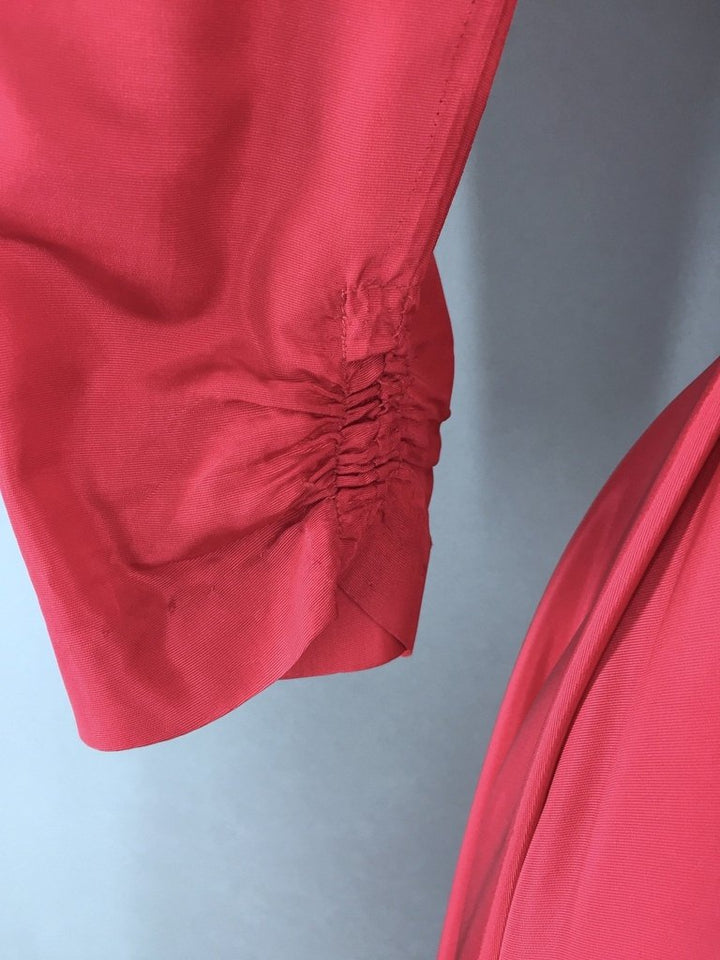 1950s Vintage Raspberry Red Taffeta Cocktail Dress - ThisBlueBird