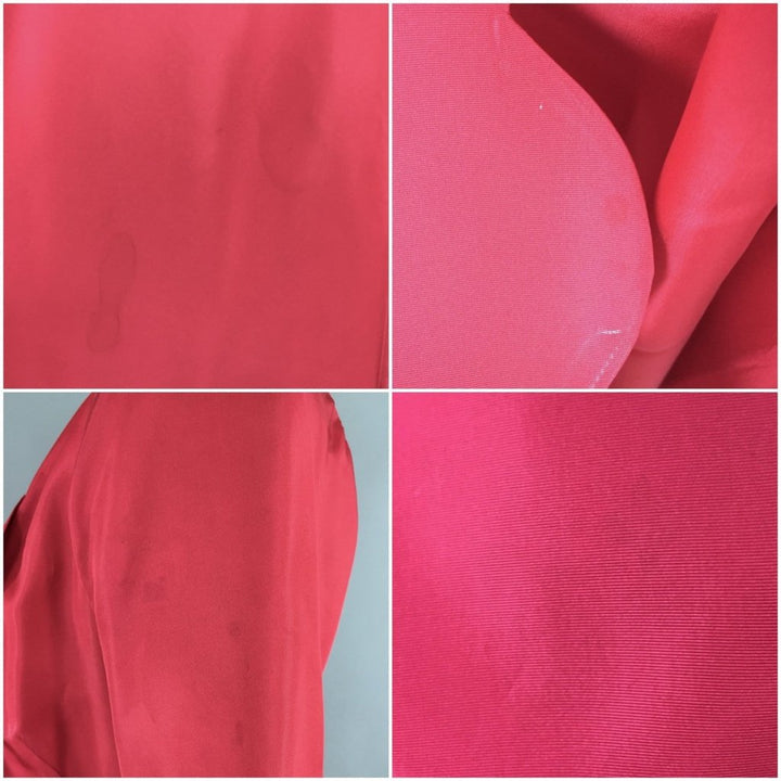 1950s Vintage Raspberry Red Taffeta Cocktail Dress - ThisBlueBird