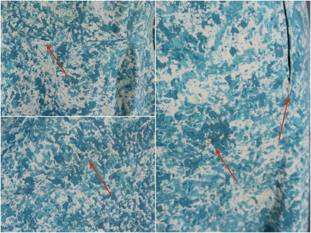 1950s Vintage Day Dress with Blue Abstract Print - ThisBlueBird