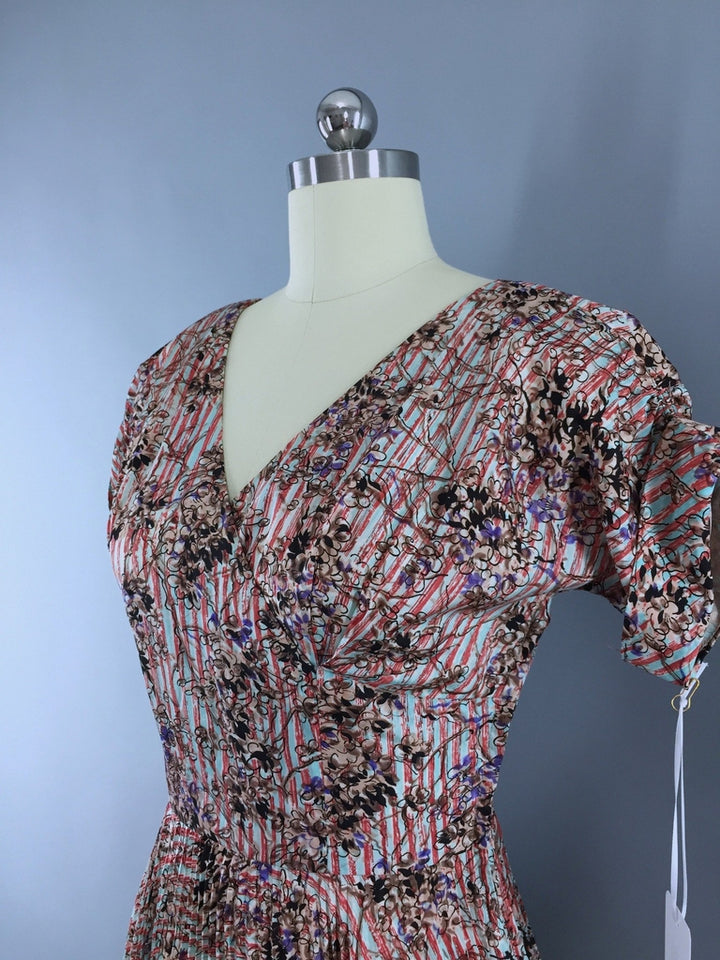 1950s Vintage Floral Print Summer Dress - ThisBlueBird