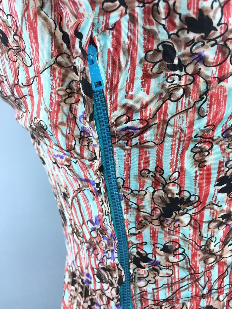 1950s Vintage Floral Print Summer Dress - ThisBlueBird