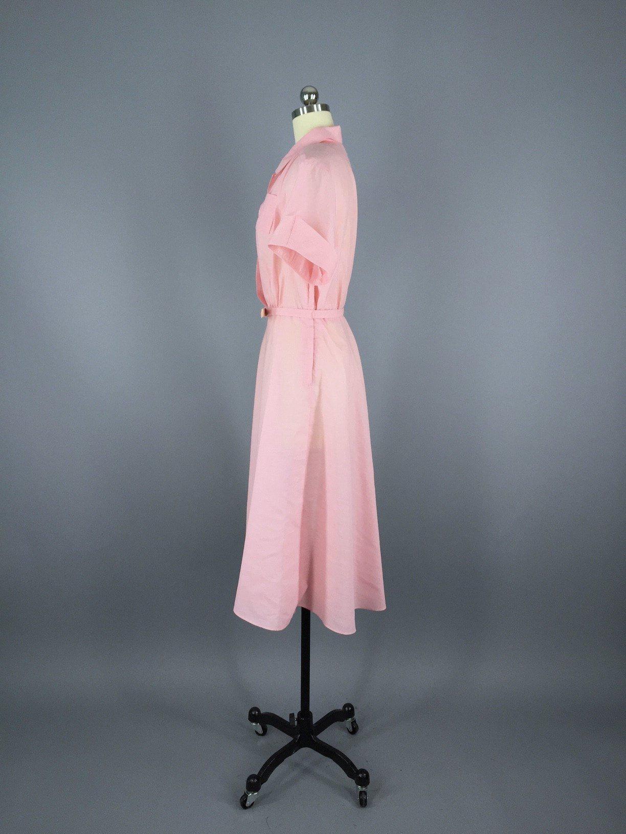 1950s Vintage Pink Day Dress - ThisBlueBird