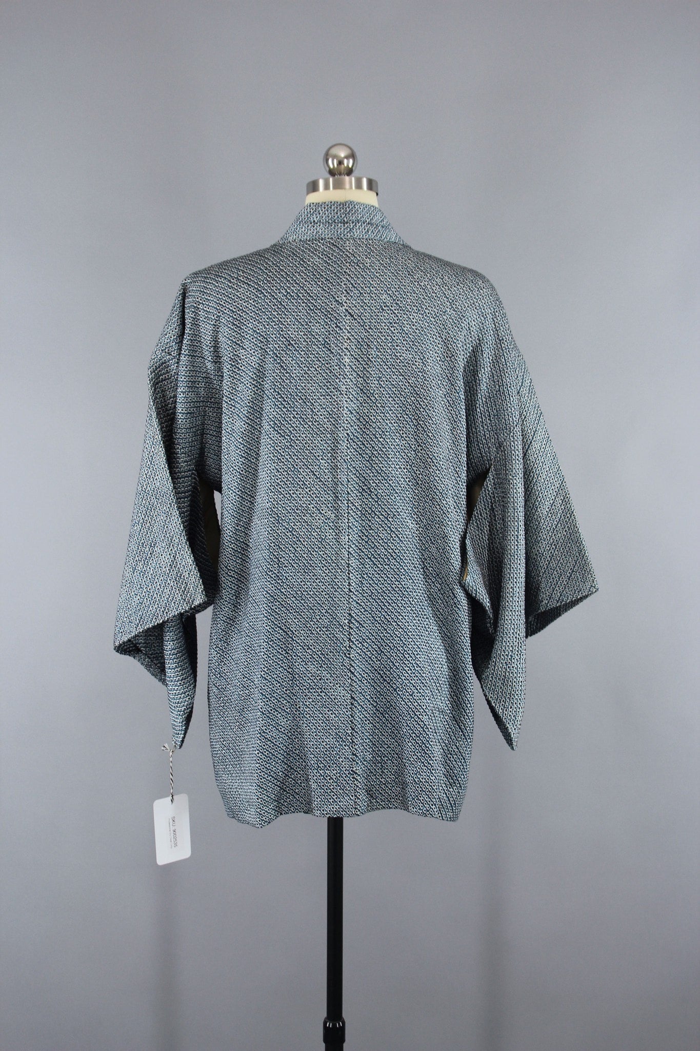 1950s Vintage Silk Haori Kimono Jacket Cardigan / Blue Shibori ...