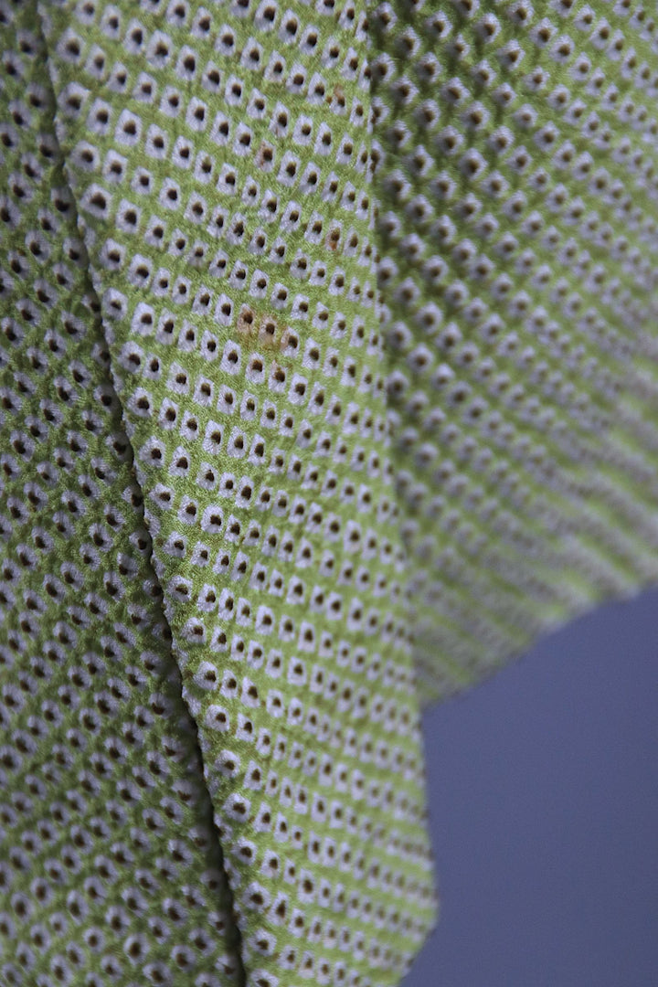 1950s Vintage Silk Haori Kimono Jacket Cardigan / Lime Green Shibori Haori - ThisBlueBird