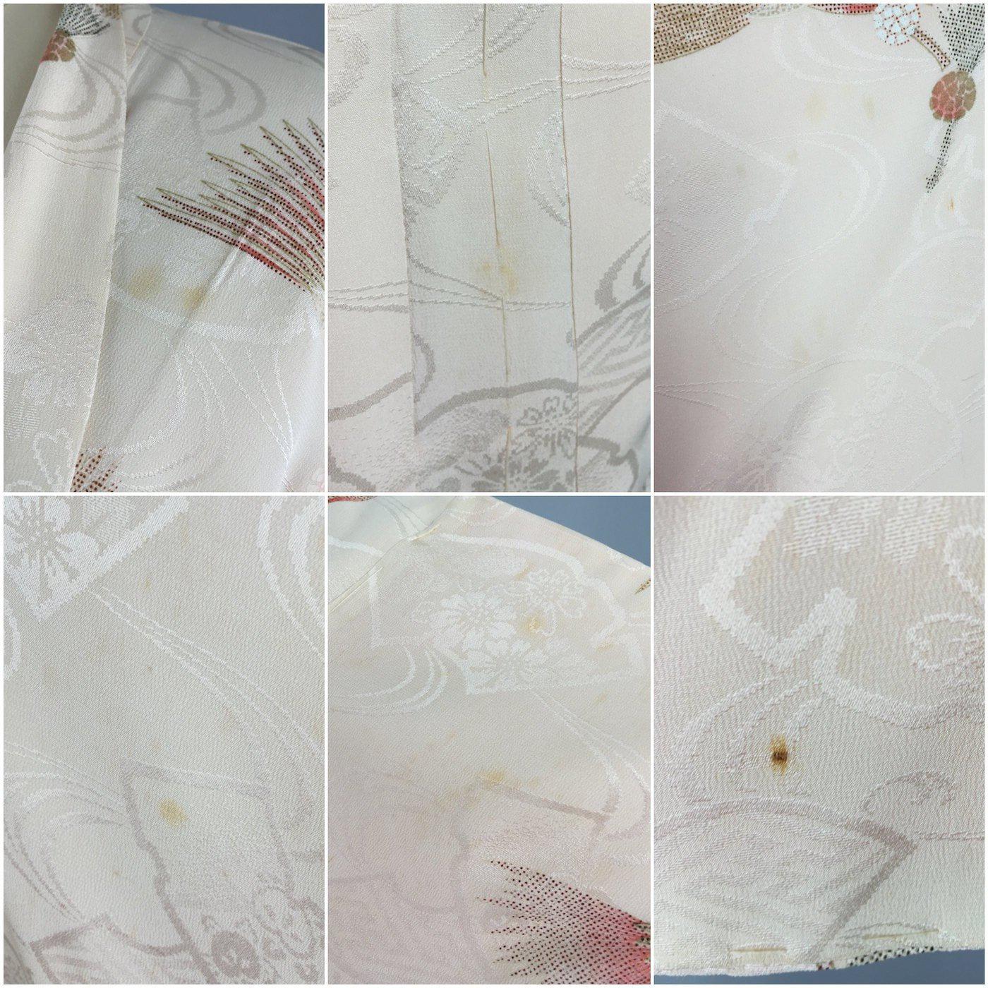1950s Vintage Silk Kimono Cardigan / Embroidered Fans - ThisBlueBird
