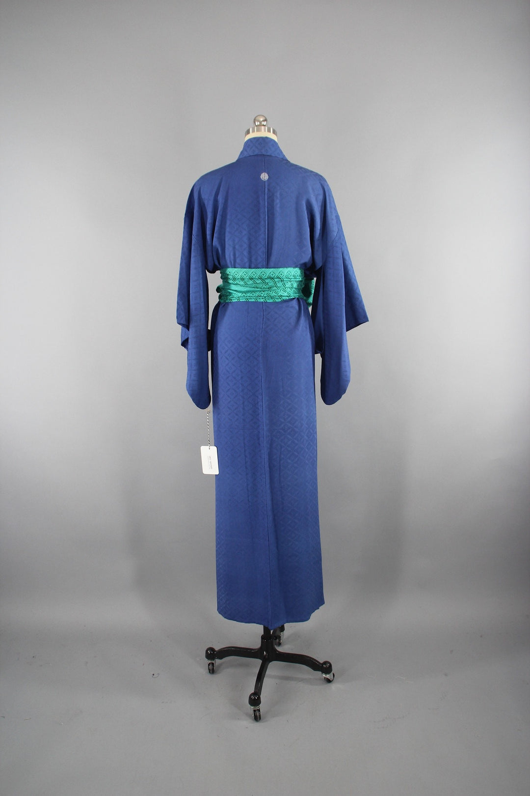 1950s Vintage Silk Kimono Robe / Bright Blue - ThisBlueBird