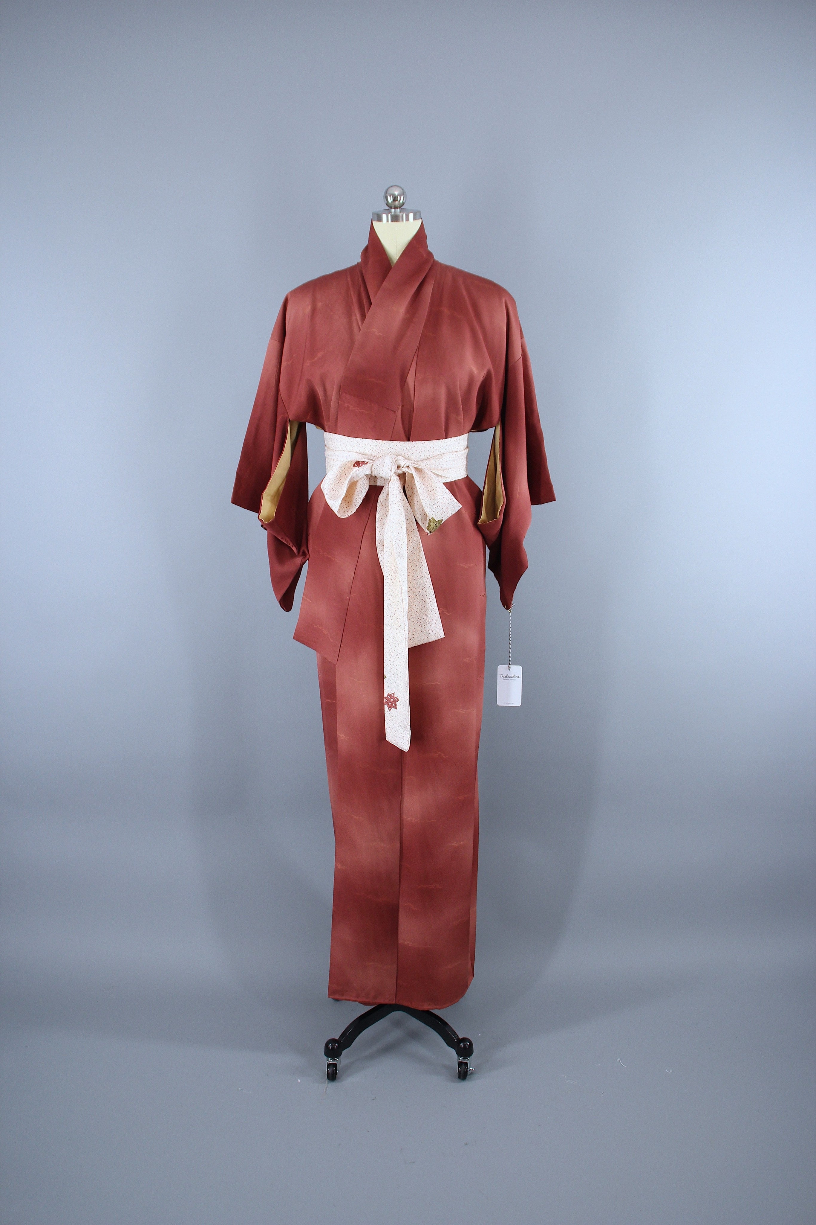 1950s Vintage Silk Kimono Robe / Bronze Copper Ombre – ThisBlueBird