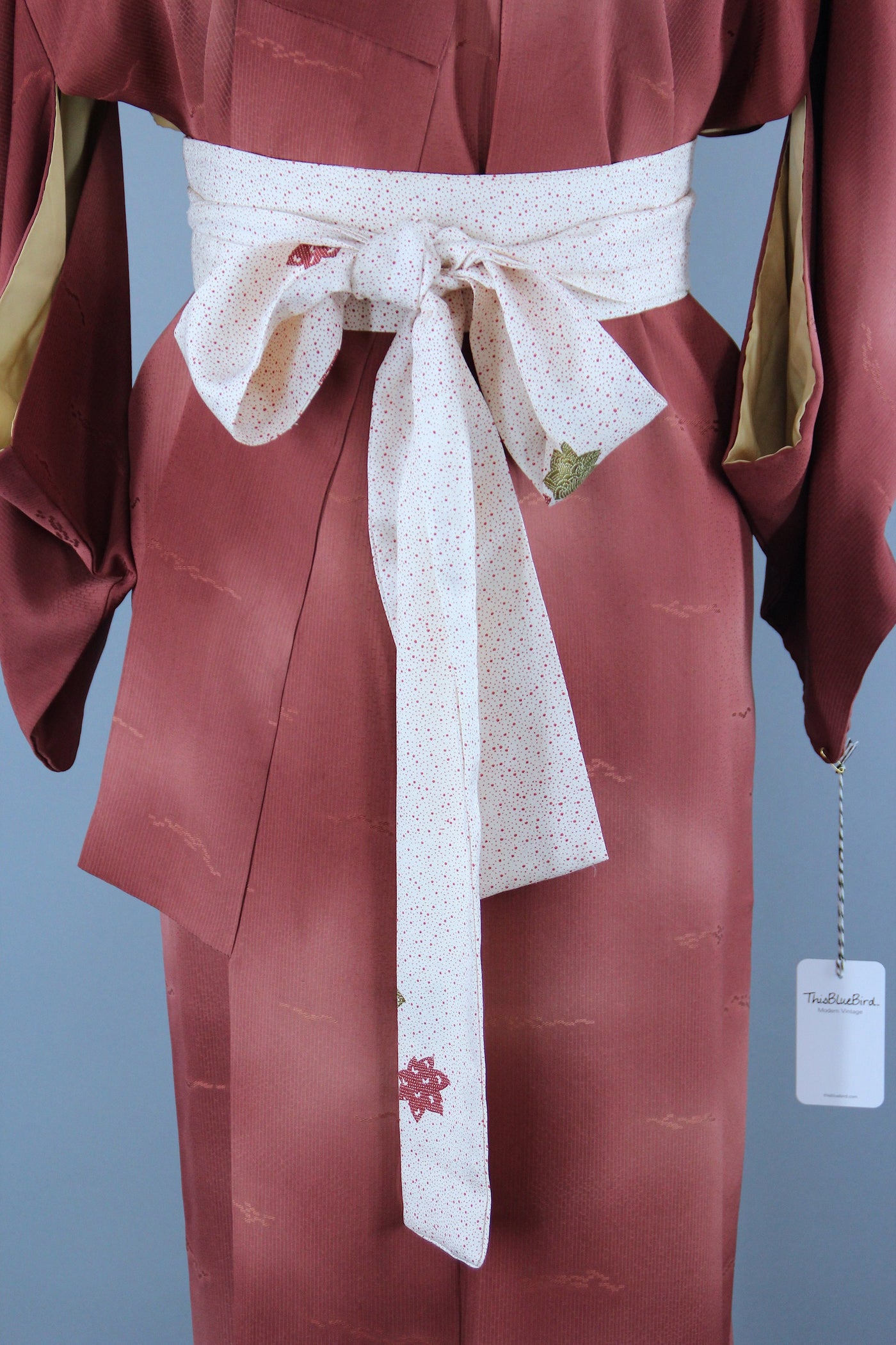 1950s Vintage Silk Kimono Robe / Bronze Copper Ombre - ThisBlueBird