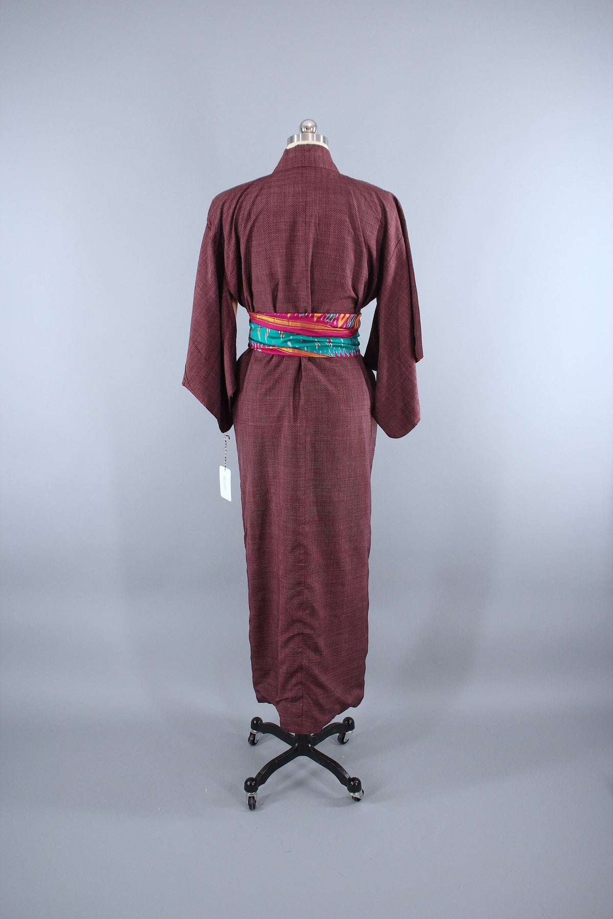 1950s Vintage Silk Kimono Robe / Dark Red & White – ThisBlueBird