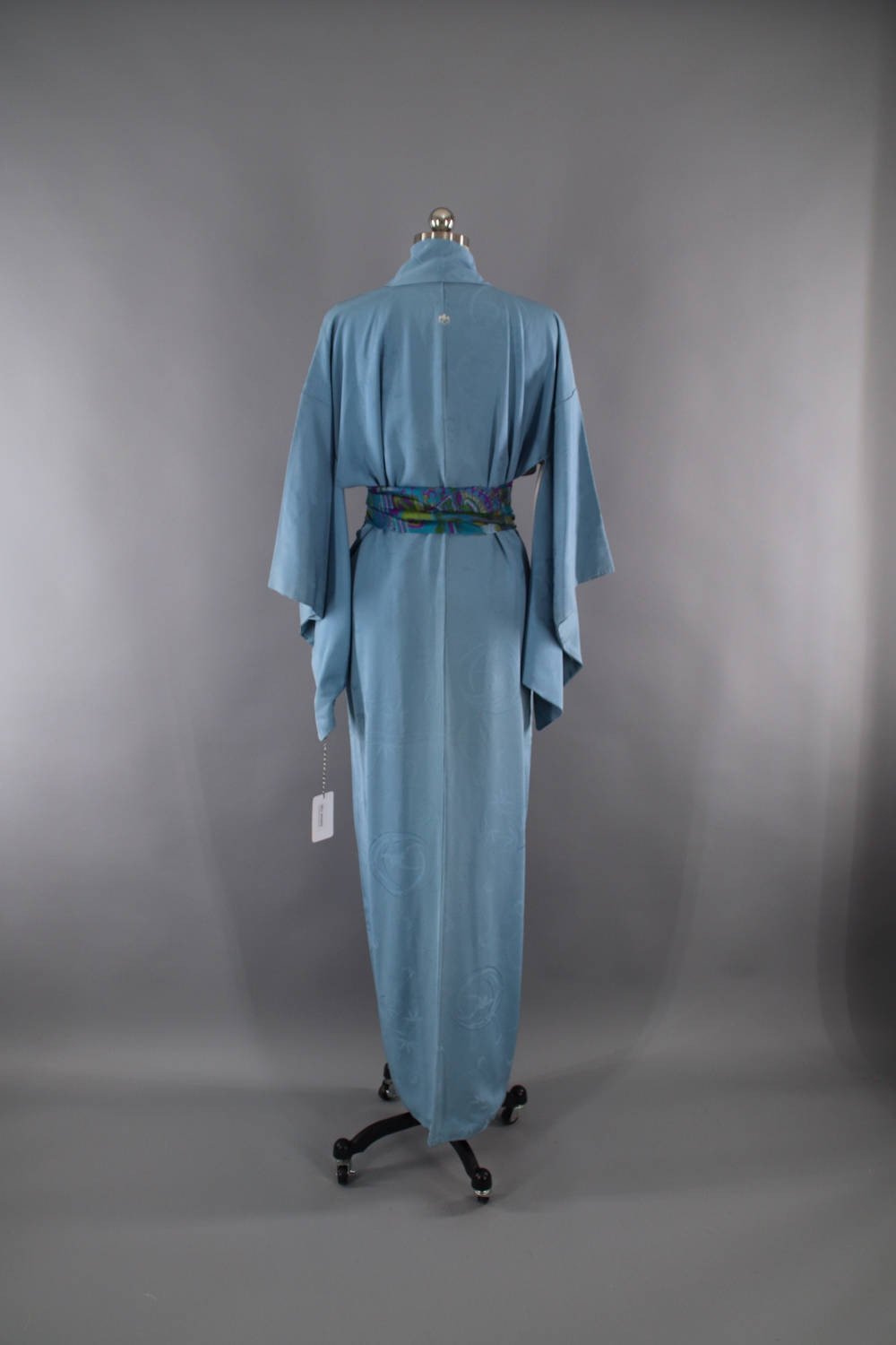 1950s Vintage Silk Kimono Robe / French Blue - ThisBlueBird