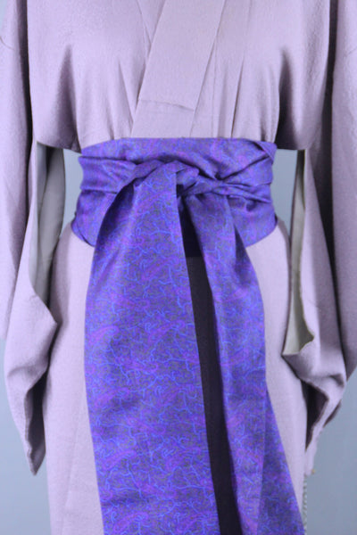 1950s Vintage Silk Kimono Robe / Lavender - ThisBlueBird