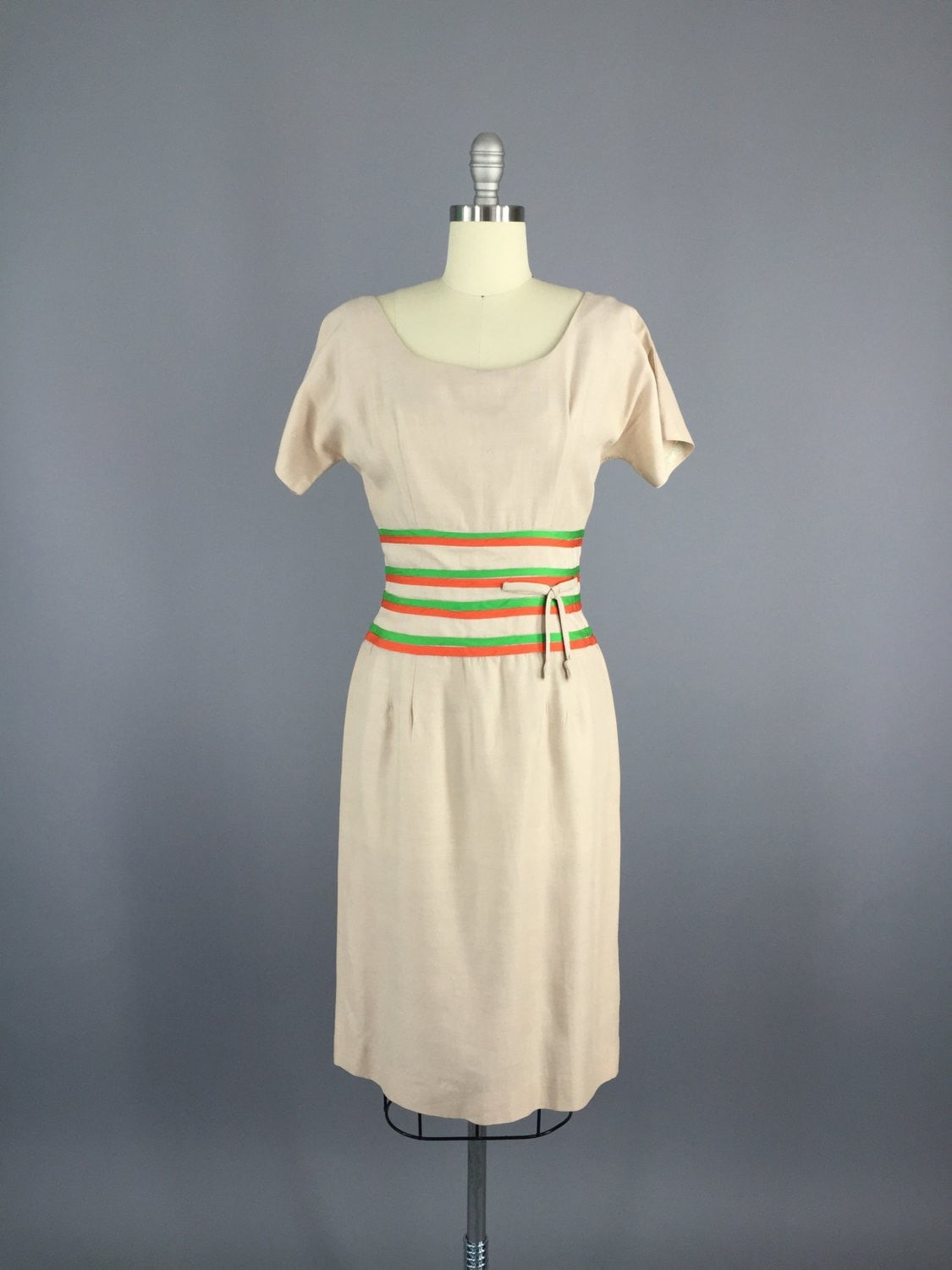 1950s Vintage Silk Wiggle Dress - ThisBlueBird