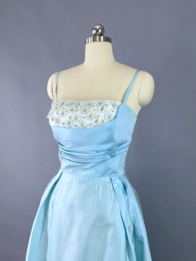 1950s Vintage Sky Blue Party Dress - ThisBlueBird