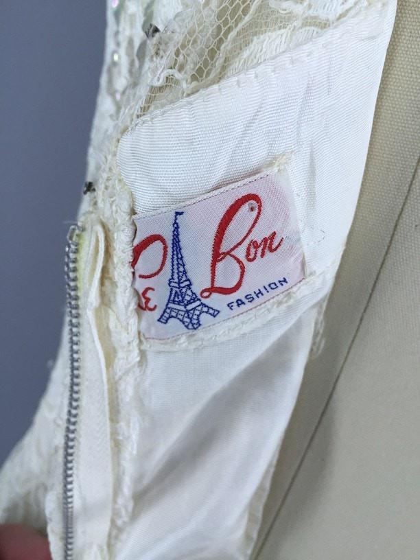 1960s Vintage White Lace Cocktail Dress - ThisBlueBird