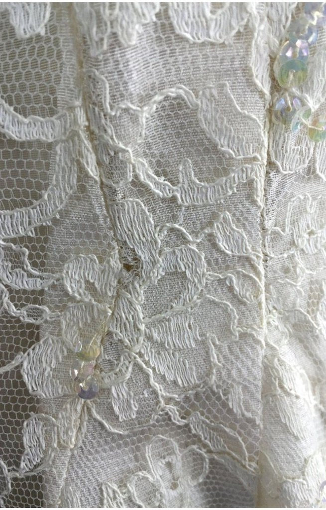 1960s Vintage White Lace Cocktail Dress - ThisBlueBird
