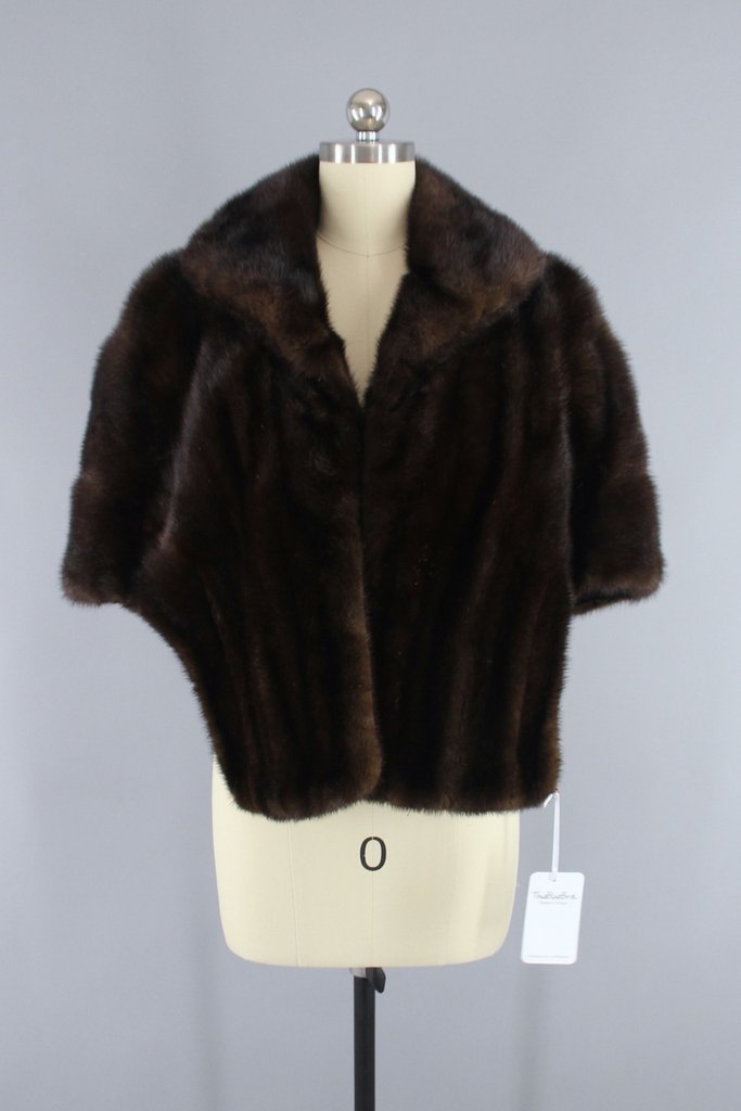 Vintage 1960s Brown Fur Wrap - ThisBlueBird