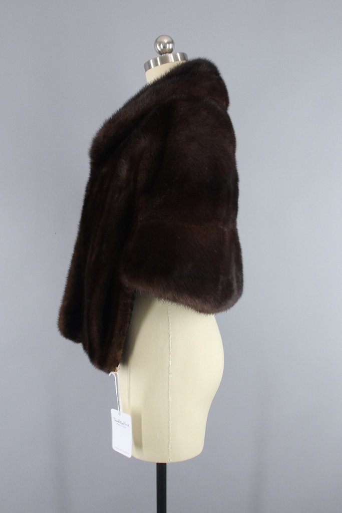 Vintage 1960s Brown Fur Wrap - ThisBlueBird