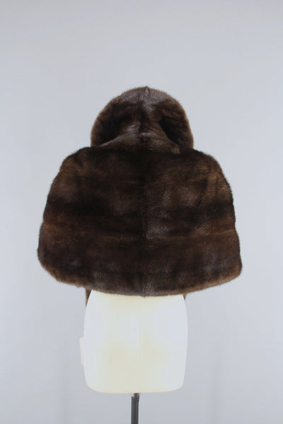 Vintage 1960s Brown Fur Wrap - ThisBlueBird