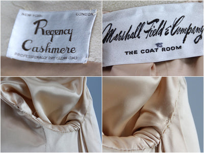 1960s Regency Marshall Field's Winter White Cashmere Wrap Coat - ThisBlueBird