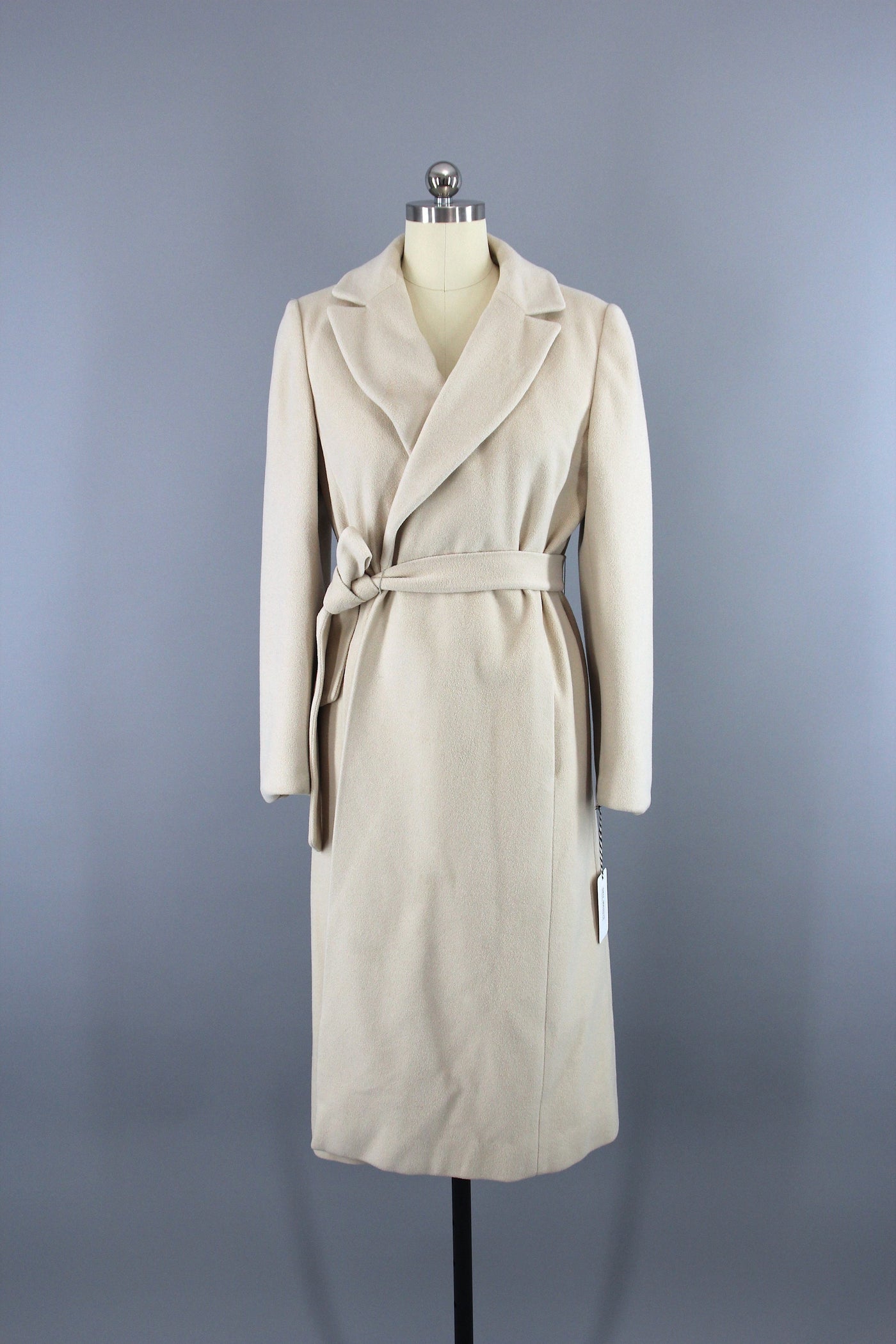 1960s Regency Marshall Field's Winter White Cashmere Wrap Coat - ThisBlueBird