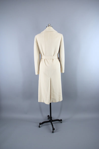 1960s Regency Marshall Field's Winter White Cashmere Wrap Coat - ThisBlueBird