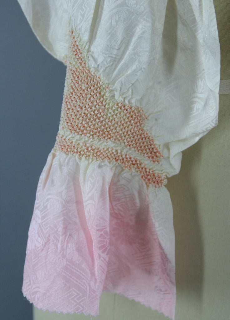 1960s Silk Kimono Obiage Scarf / Pastel Pink Ombre Shibori - ThisBlueBird
