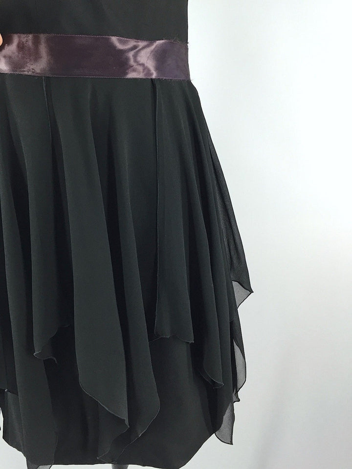 1960s Vintage Black Chiffon Cocktail Dress - ThisBlueBird