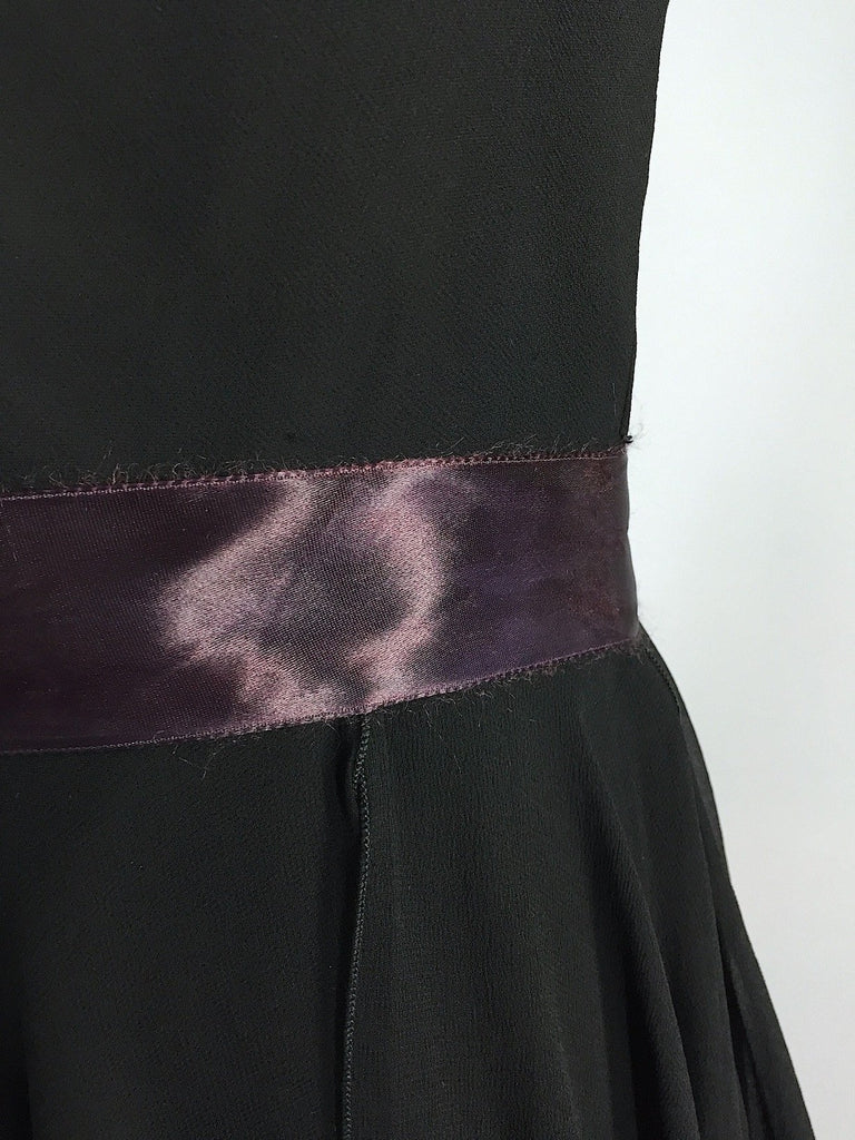 1960s Vintage Black Chiffon Cocktail Dress - ThisBlueBird
